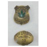 ZIG ZAG MAN & MARIJUANA INSPECTOR BADGE