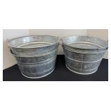 (4) GALVANIZED PLANTERS
