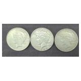 (3) PEACE SILVER DOLLARS (2) 1922 & 1935