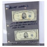 (2) 1953 $5 SILVER CERTIFICATES