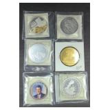 (5) SILVER PLATED COINS , 1973 ALASKA TOKEN