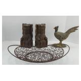 BOOKENDS, METAL TRAY, MORE