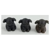 (3) CAST IRON GRISWOLD PUPS, MARKED