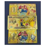 (3) POKEMON GOLD FOIL FANTASY BILLS