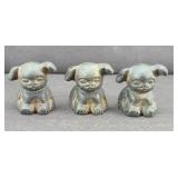 (3) GRISWOLD PUPS MARKED CAST IRON