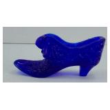 COBALT BLUE GLASS SHOE