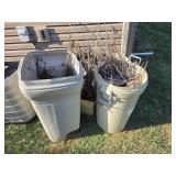 30 GALLON TRASH CANS W/ PLANT CONTENTS
