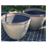 (2) ROUND PLANTERS