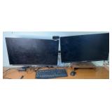 (2) 27 INCH MONITORS W/ WALL MOUNT