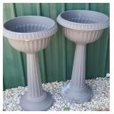 (2) PLANTERS ON STANDS