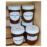 (6) PEACH & STRAWBERRY JAM, APPLE BUTTER