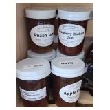 (6) PEACH & STRAWBERRY JAM, APPLE BUTTER