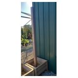WOOD PLANTER W/ POST ATTACHED