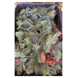 CHRISTMAS GREENERY W/ LIGHTS, TOTE NOT INCLUDED