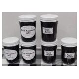 (3) JARS OF BLACK RASPBERRY JELLY (3) APPLE BUTTER