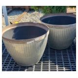 (2) ROUND PLANTERS