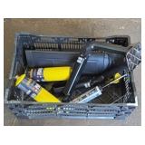 PROPANE HEATER, CAULK GUN, TV MOUNT