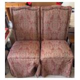 (2) DINING CHAIRS, SLIP COVERS