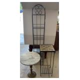 WIRE SHELF, PLANT STAND, MARBLE TABLE