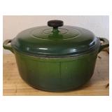 LARGE CAST IRON COVERED POT