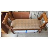 BENCH W/ CARVED LOOK