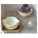 GLASS BOWLS & ASSTD DISHES