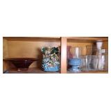 RED GLASS BOWL & ASSTD GLASSWARE