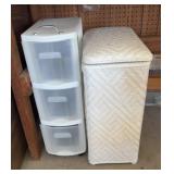 VINTAGE CLOTHES HAMPER & ORGANIZER CABINET