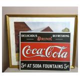 COCA COLA SIGN & PICTURE
