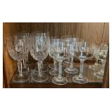 (28) CRYSTAL WINE GLASSES ASSTD STYLES