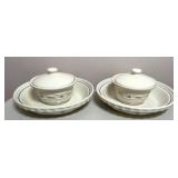 LONGABERGER PIE PLATES & SMALL COVERED BOWLS