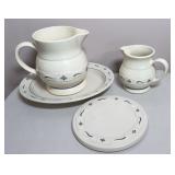 LONGABERGER PITCHERS, PLATTER, TRIVETT