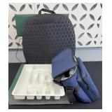PICNIC COOLER, STADIUM SEAT, SILVERWARE INSERT