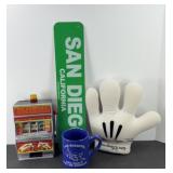 SIGNED DISNEY GLOVE, TOY SLOT MACHINE & MORE
