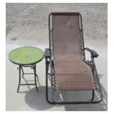 CHAISE LOUNGER & TABLE