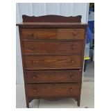 ANTIQUE FIVE DRAWER DRESSER