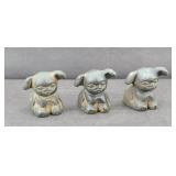 (3) CAST IRON GRISWOLD PUPS - MARKED