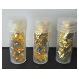 (3) VIALS GOLD SHAVINGS