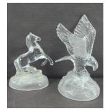 (2) CRYSTAL PAPERWEIGHTS