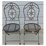 (2) VINTAGE METAL FOLDING PATIO CHAIRS