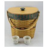 1998 LONGABERGER HANGING BASKET, (2) CANDLE