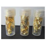 (3) VIALS GOLD SHAVINGS