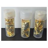 (3) VIALS GOLD SHAVINGS