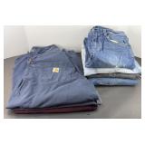 (3) CARHARTT MENS Ts & (4) WOMENS JEANS