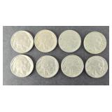 (8) BUFFALO NICKELS WITH DATES