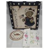 BOYDS BEAR TAPESTRY, HAND EMBROIDERED PILLOWCASES