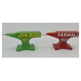 JOHN DEERE, FARMALL ANVIL PAPERWEIGHTS