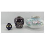 (3) ORIENTAL STYLE VASES