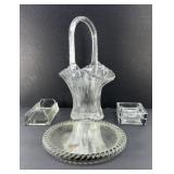 GLASS ETCHED BASKET & MORE