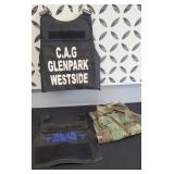 SECURITY VEST, CAMO PANTS (MED LONG)